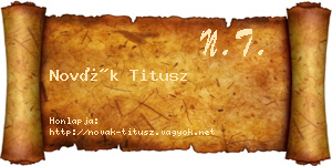 Novák Titusz névjegykártya